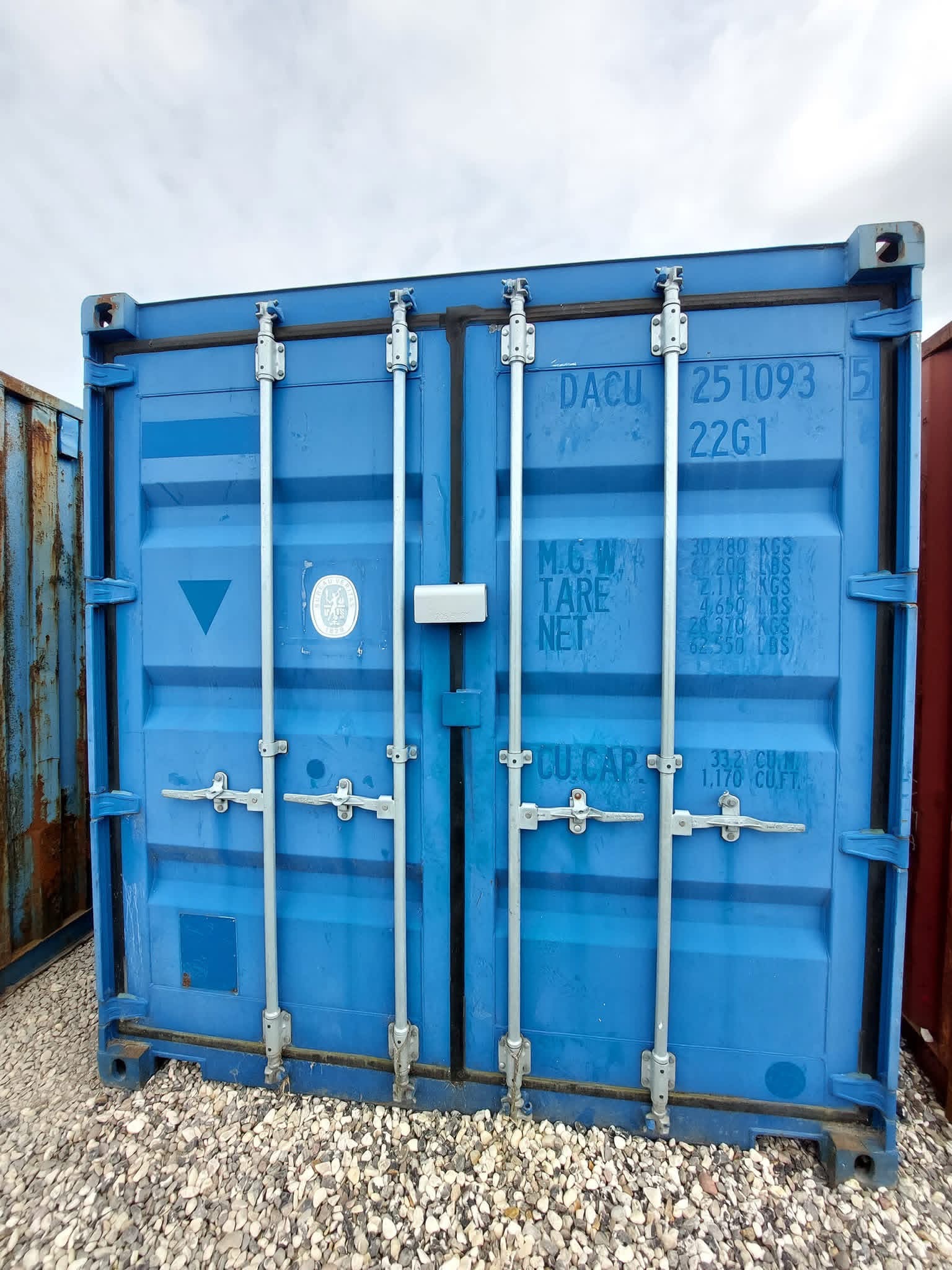 20 fots blå isolerad container bagdøre