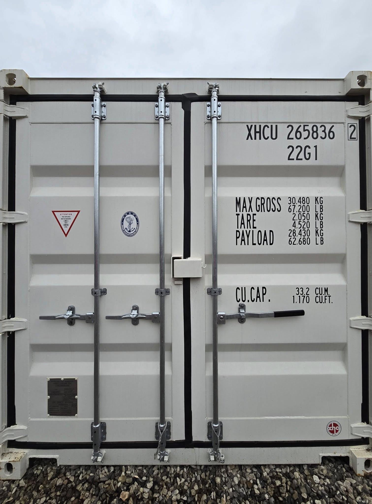 Isoleret container hvid framsida