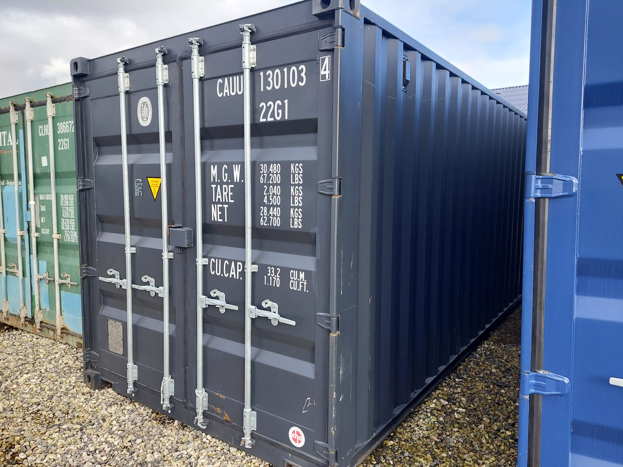 Ny sort 20 fots isolerad container 3/4 vinkel