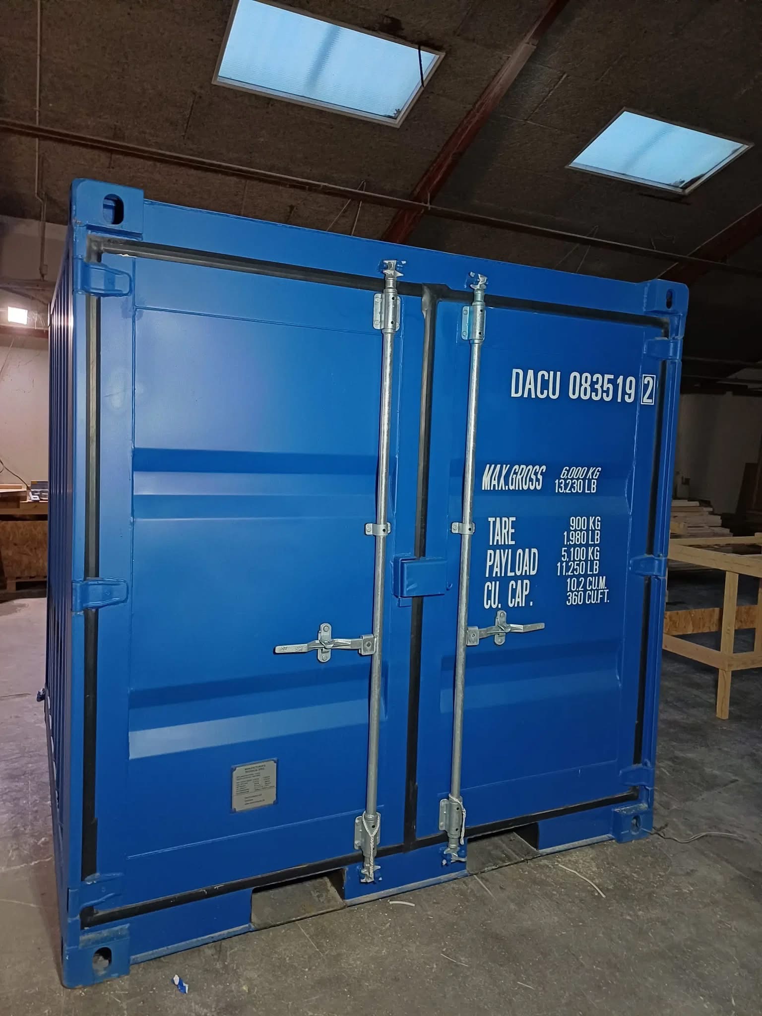 8 fots isolerad container data-plade