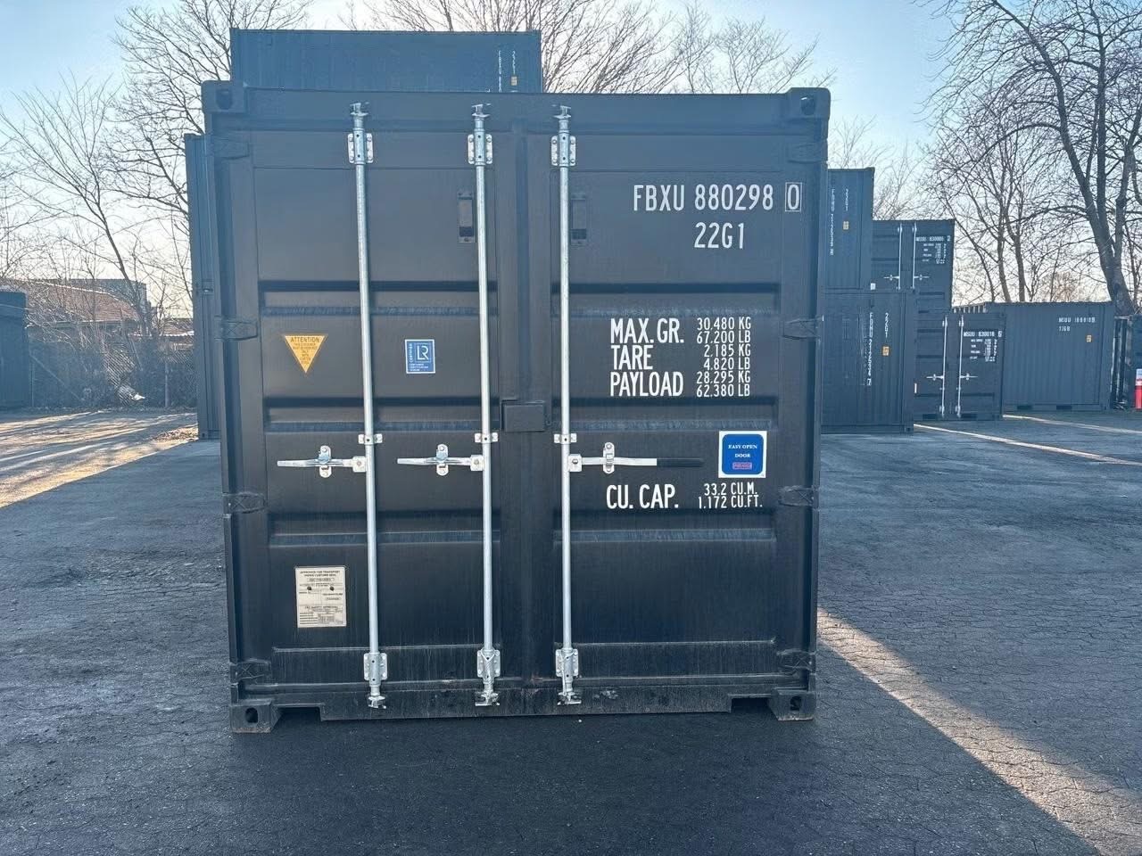 20 fots container stålgaragedør data