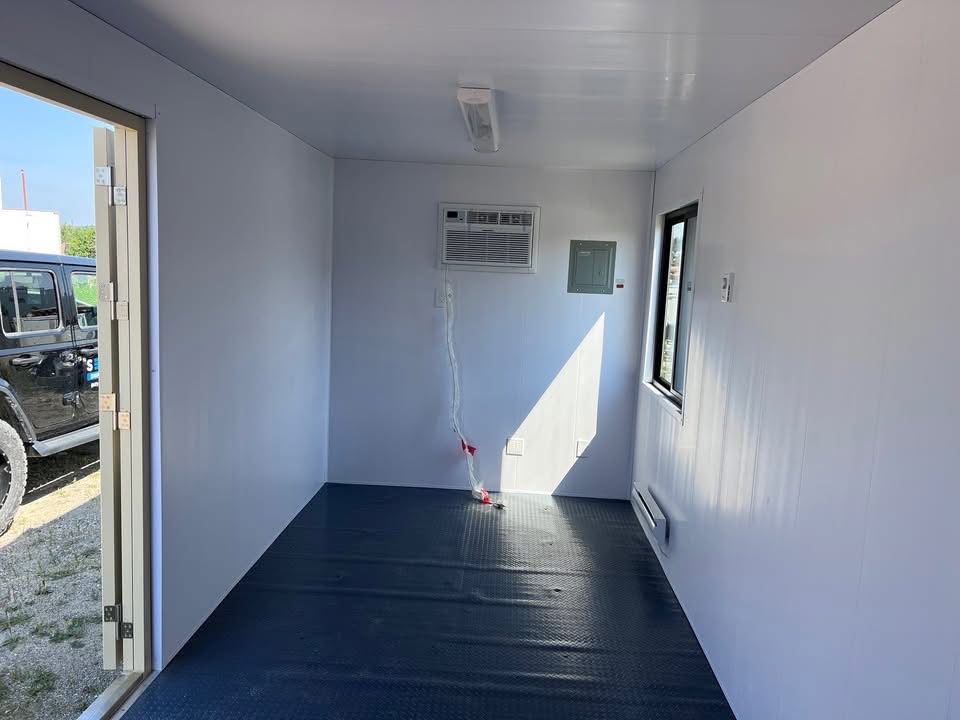 20 fots beige kontorcontainer intérieur klimaanlæg