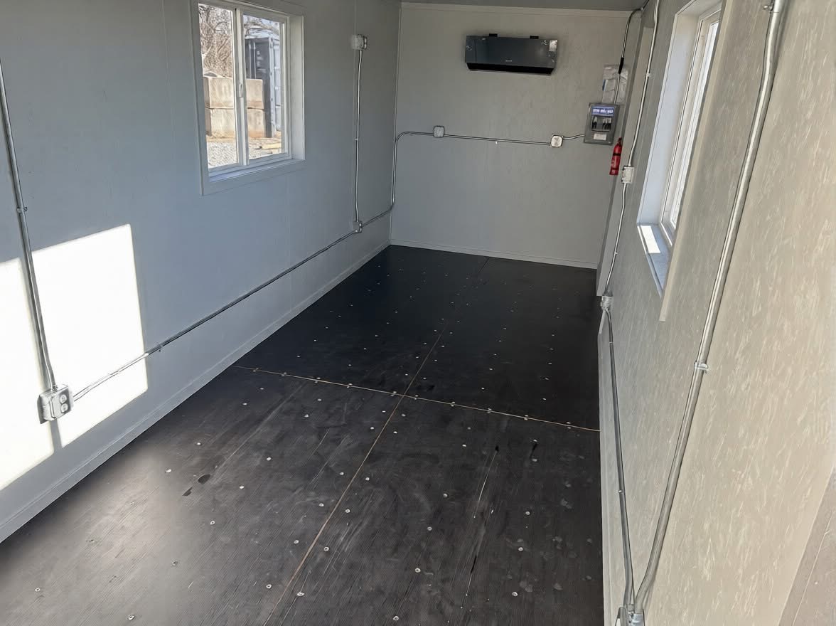 20 fots grå kontorcontainer intérieur klima