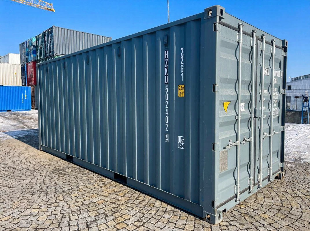20 fots container RAL7031 blågrå sida