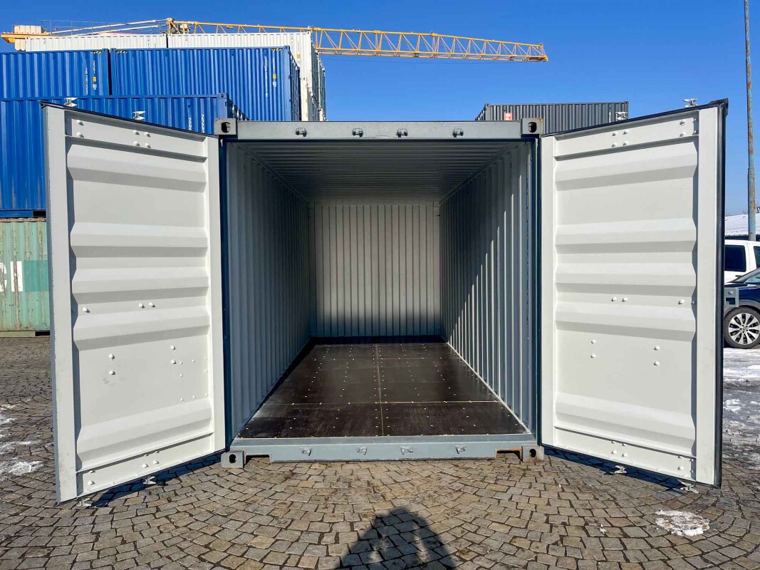 20 fots container RAL7031 blågrå interiør